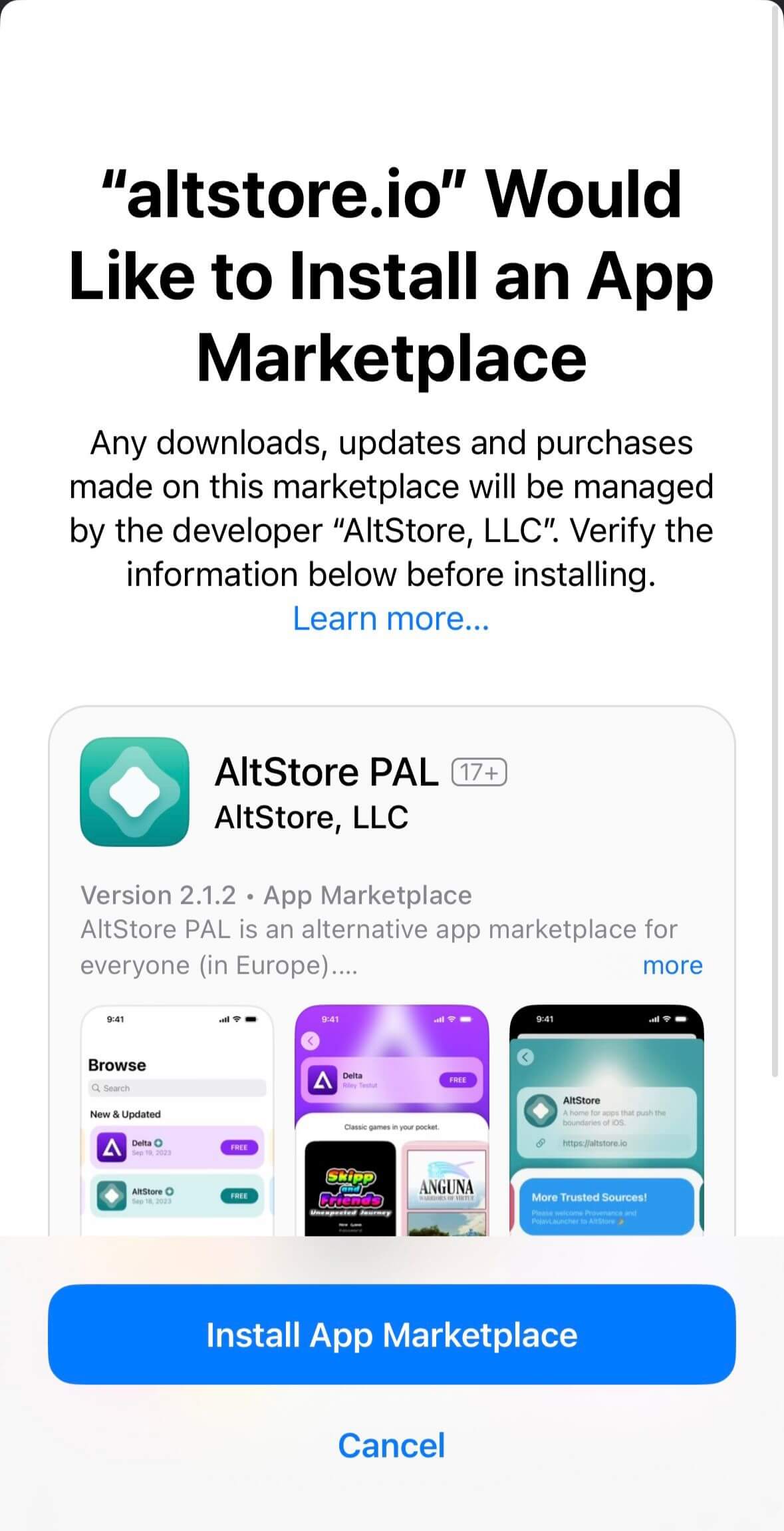 Install AltStore