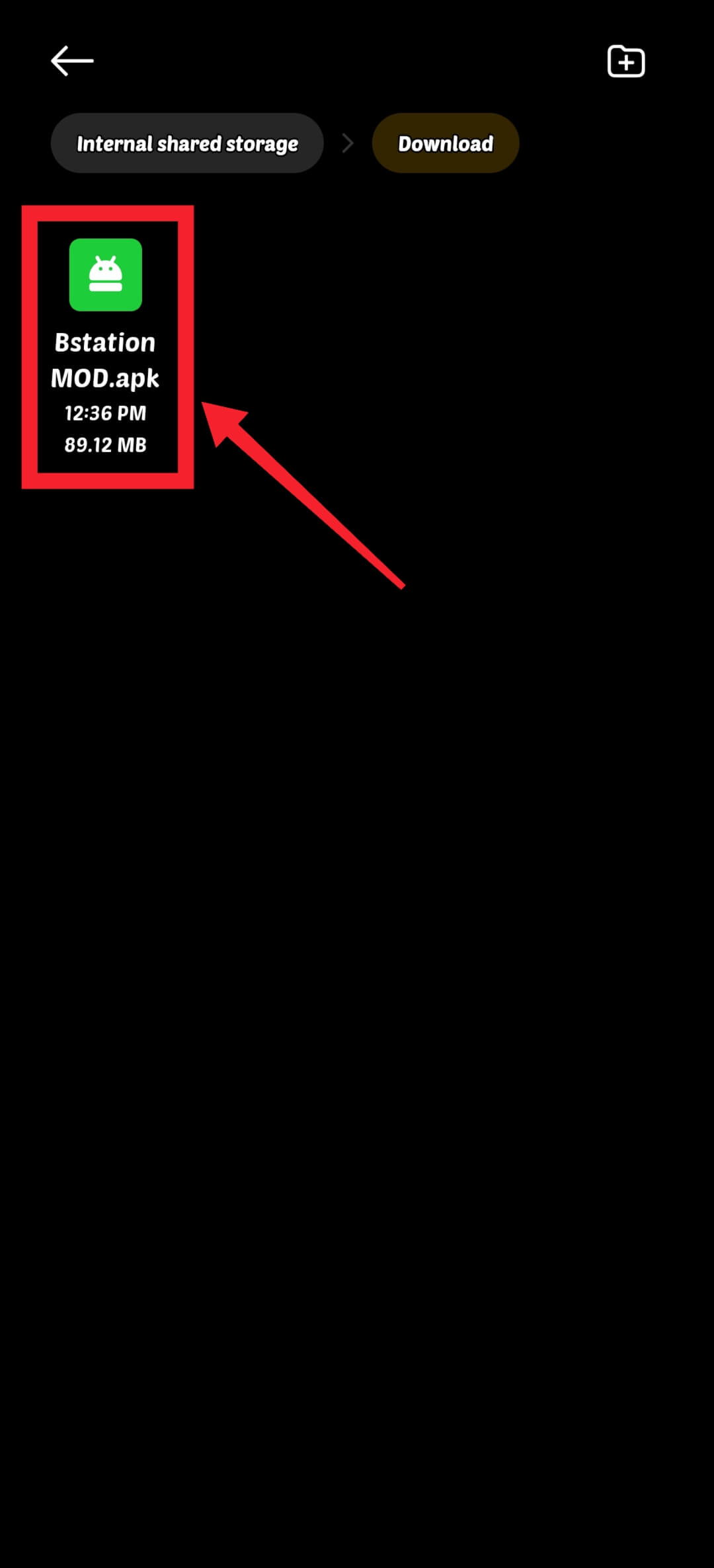 Locate APK in File Manager